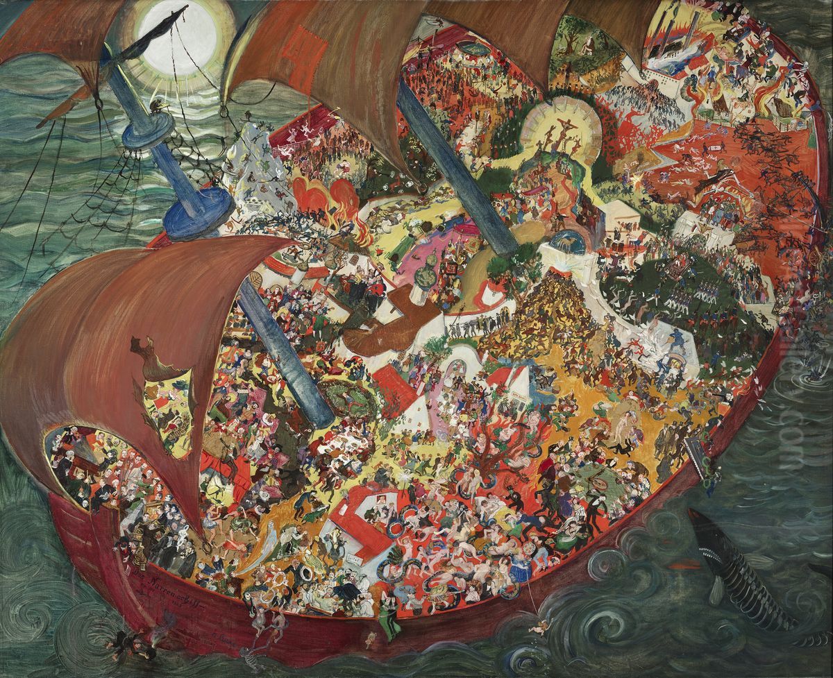 The Ship of Fools Oil Painting by Oskar Laske