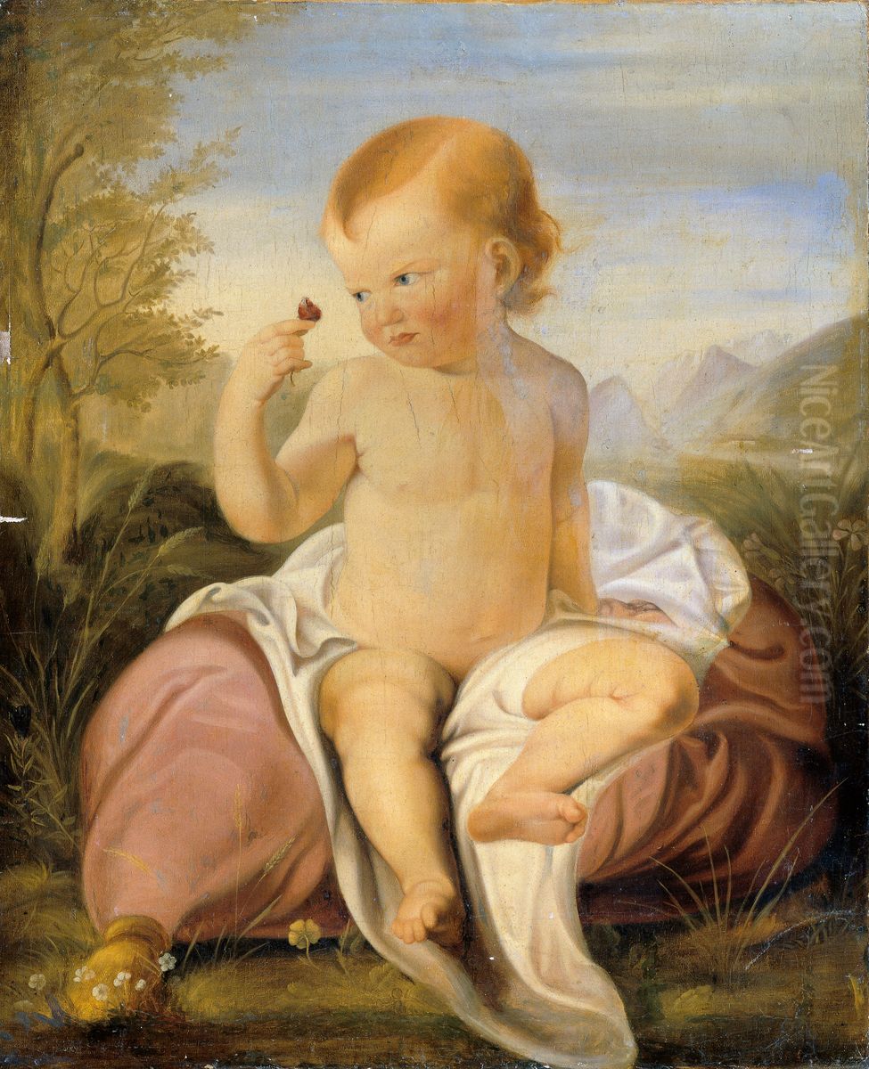 Kind mit Wickenblute Oil Painting by Philipp Otto Runge