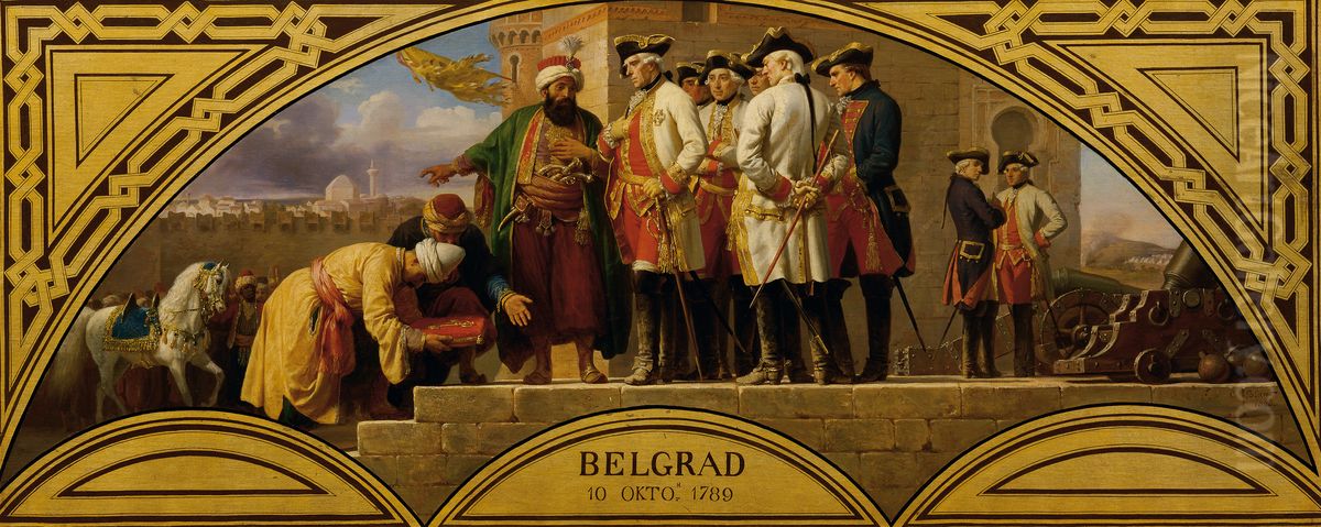 The surrender of Belgrade in 1789 Oil Painting by Karl von Blaas