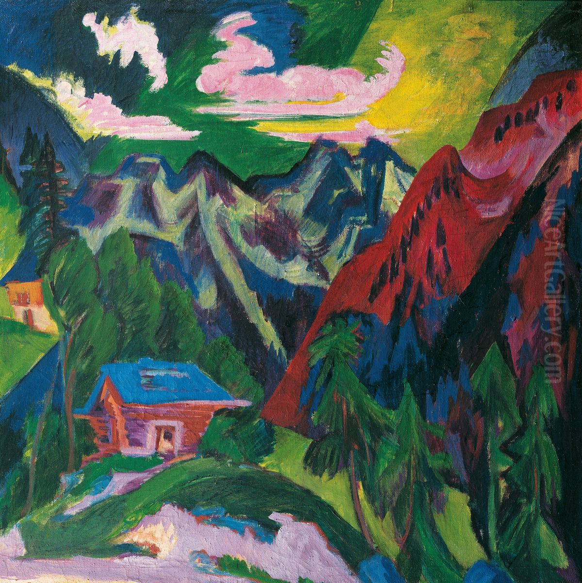 Die Klosterser Berge Oil Painting by Ernst Ludwig Kirchner
