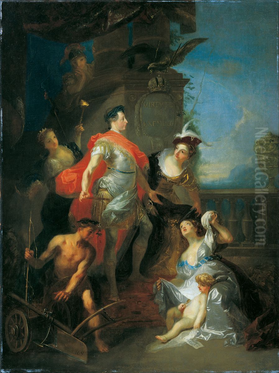 Glorifikation Kaiser Josephs II. Oil Painting by Franz Anton Maulbertsch