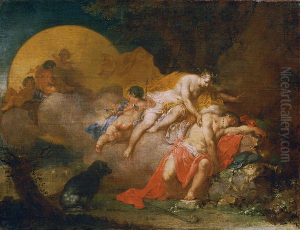 Luna und Endymion Oil Painting by Januarius Zick