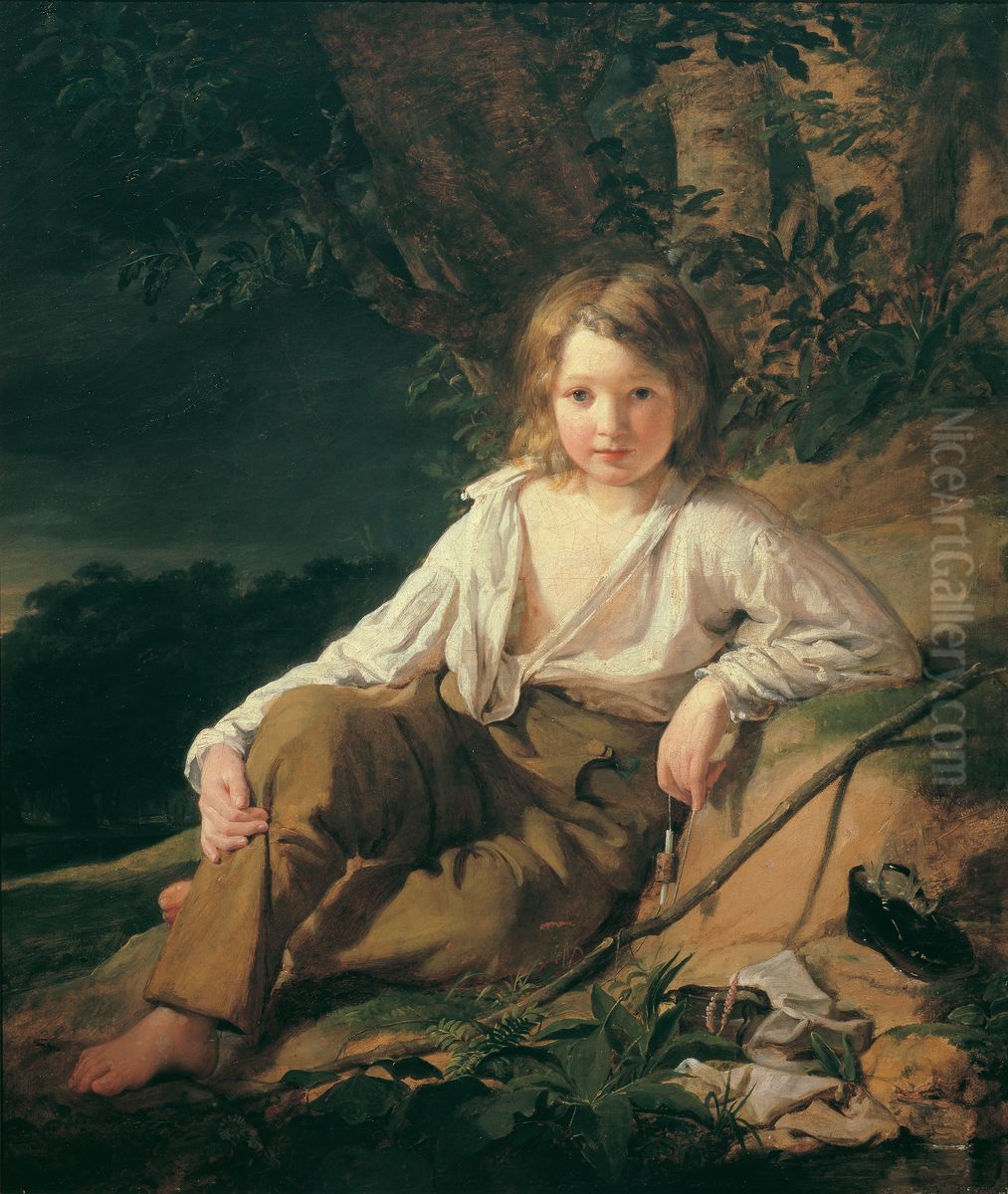Ein Fischerknabe Oil Painting by Friedrich von Amerling