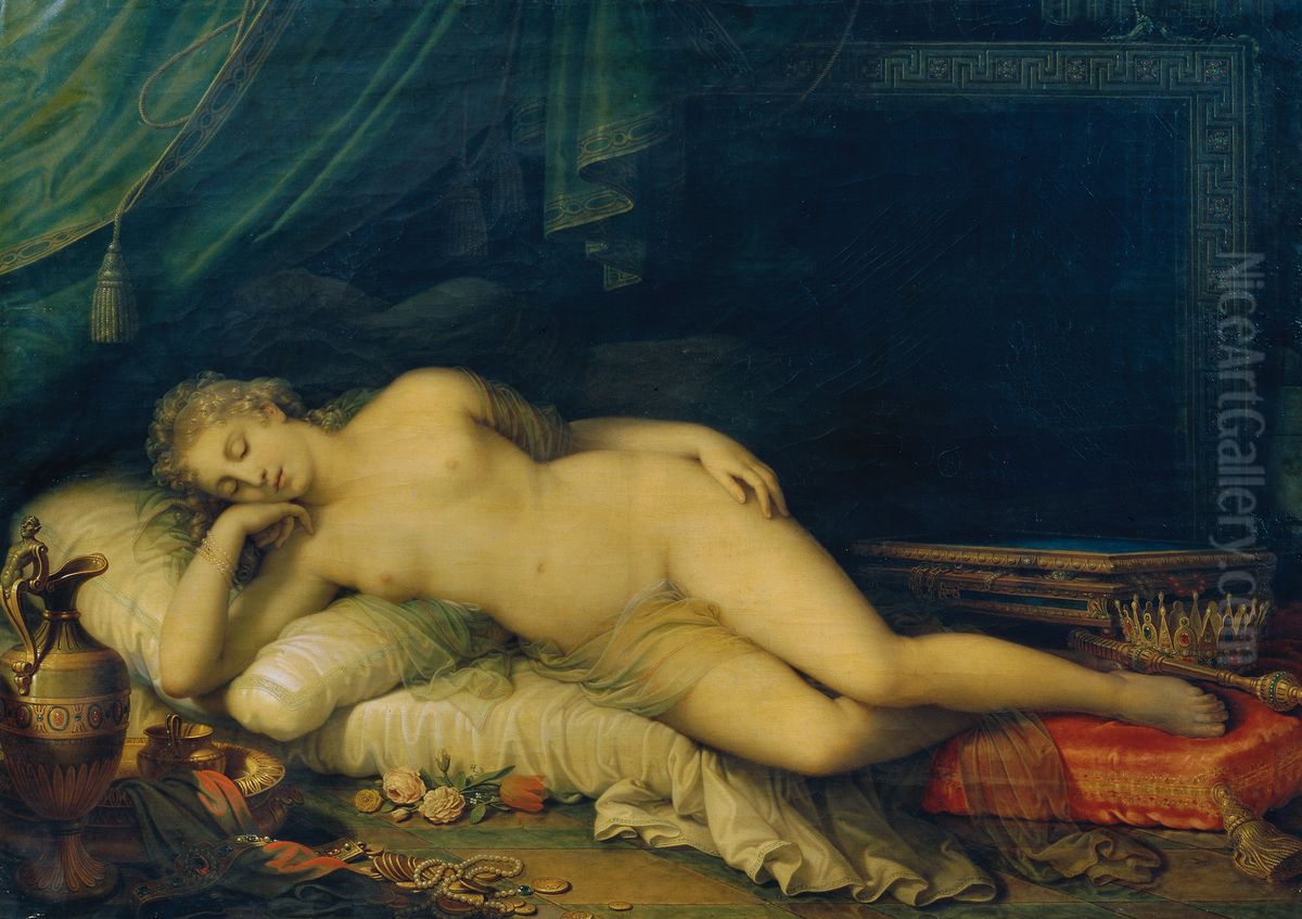 Venus, auf einem Ruhebett schlafend Oil Painting by Johann Baptist von Lampi the Younger
