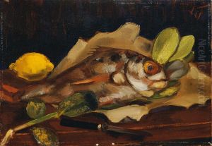 Fischstillleben mit Zitrone