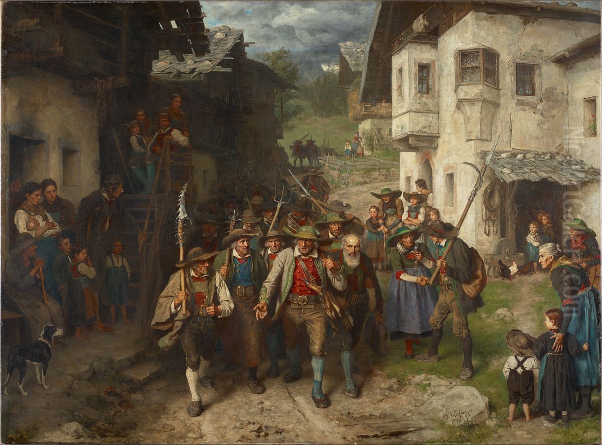 The Last Contingent Oil Painting by Franz Defregger