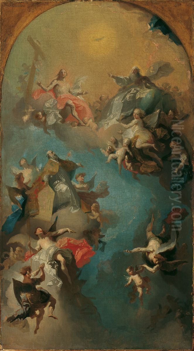 Die Aufnahme des heiligen Augustinus in den Himmel Oil Painting by Franz Anton Maulbertsch