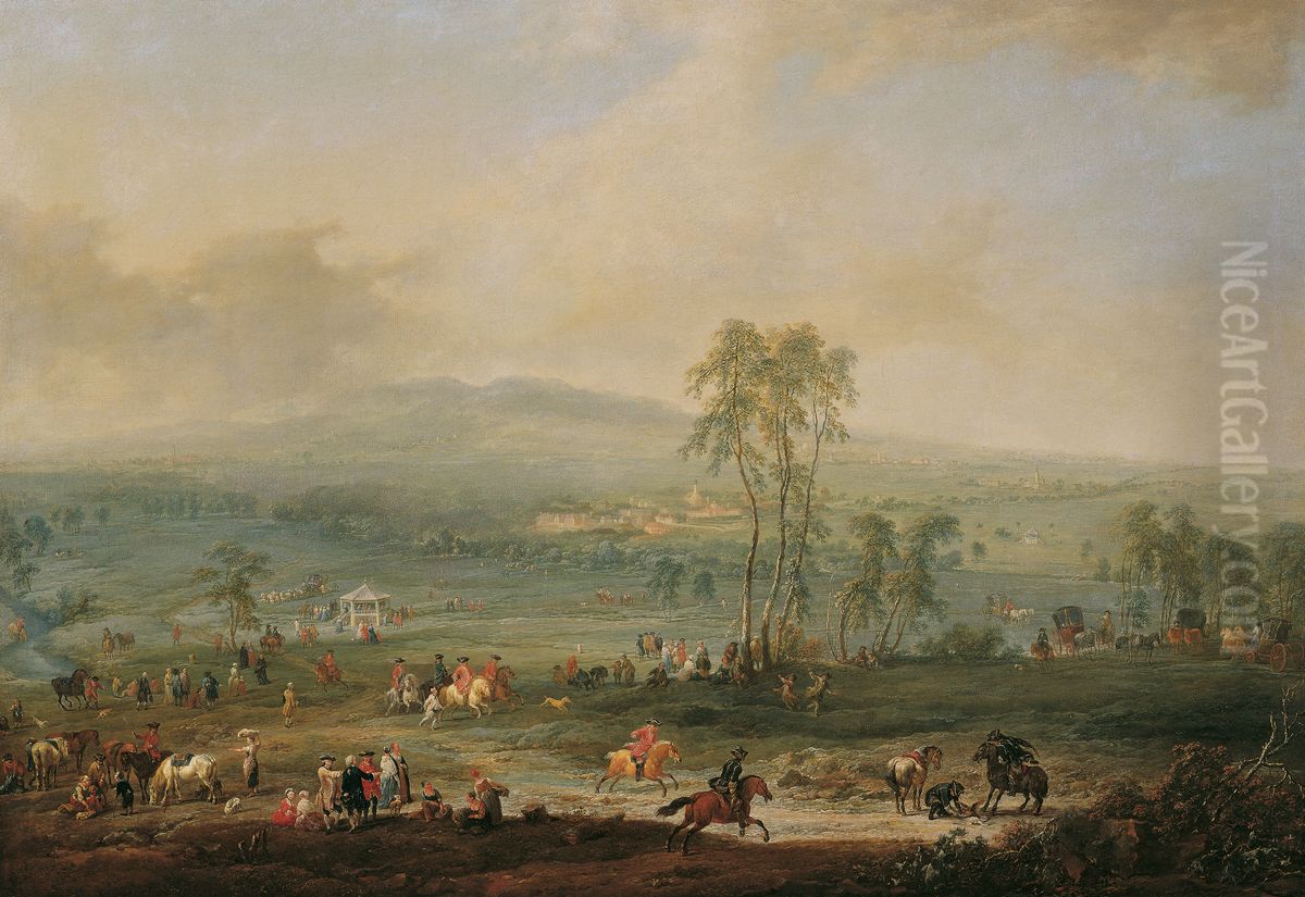 Laxenburg von der Schneiderau gegen Guntramsdorf und Modling Oil Painting by Johann Christian Brand