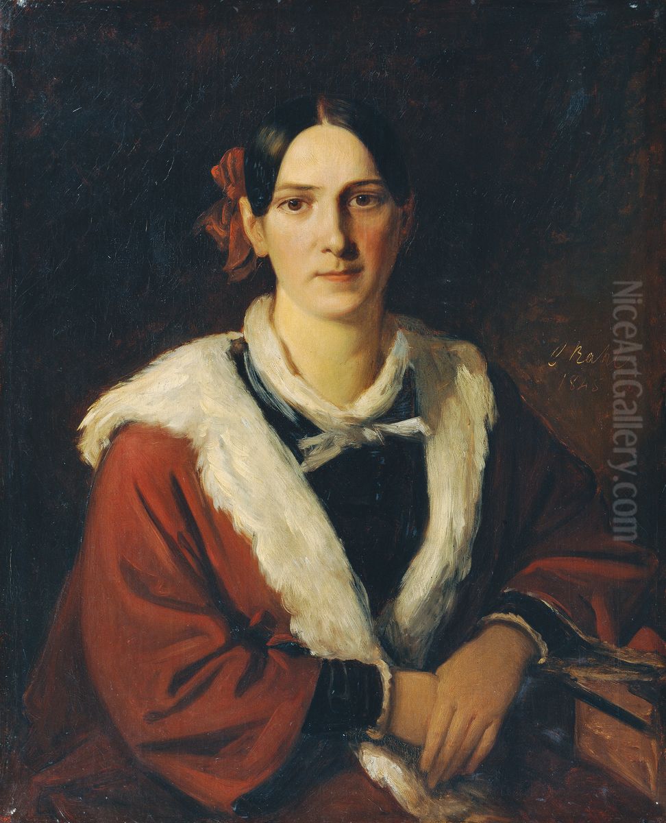 Luise von Schwind, the wife of the painter Moritz von Schwind Oil Painting by Carl Rahl