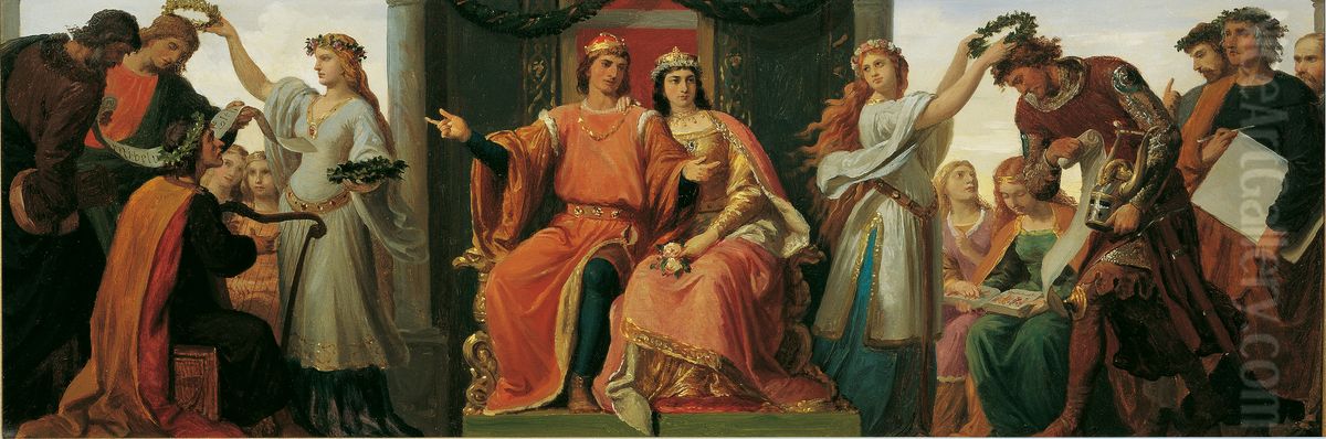 Leopold der Glorreiche als Forderer der Kunste und Wissenschaften Oil Painting by Karl von Blaas
