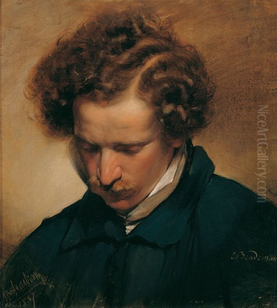 Der Maler Eduard Bendemann Oil Painting by Friedrich von Amerling