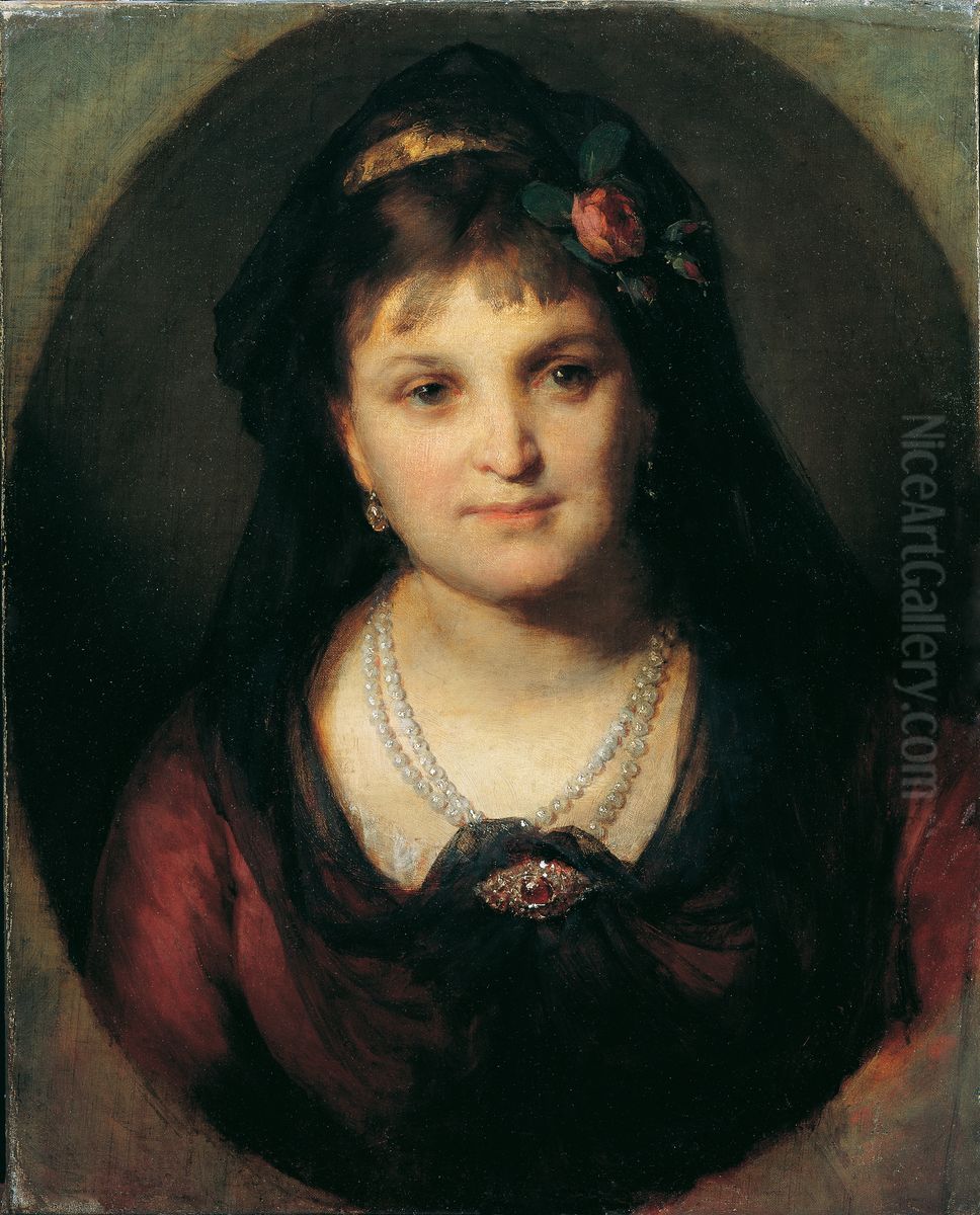 Rosalia Hermann Oil Painting by Friedrich von Amerling