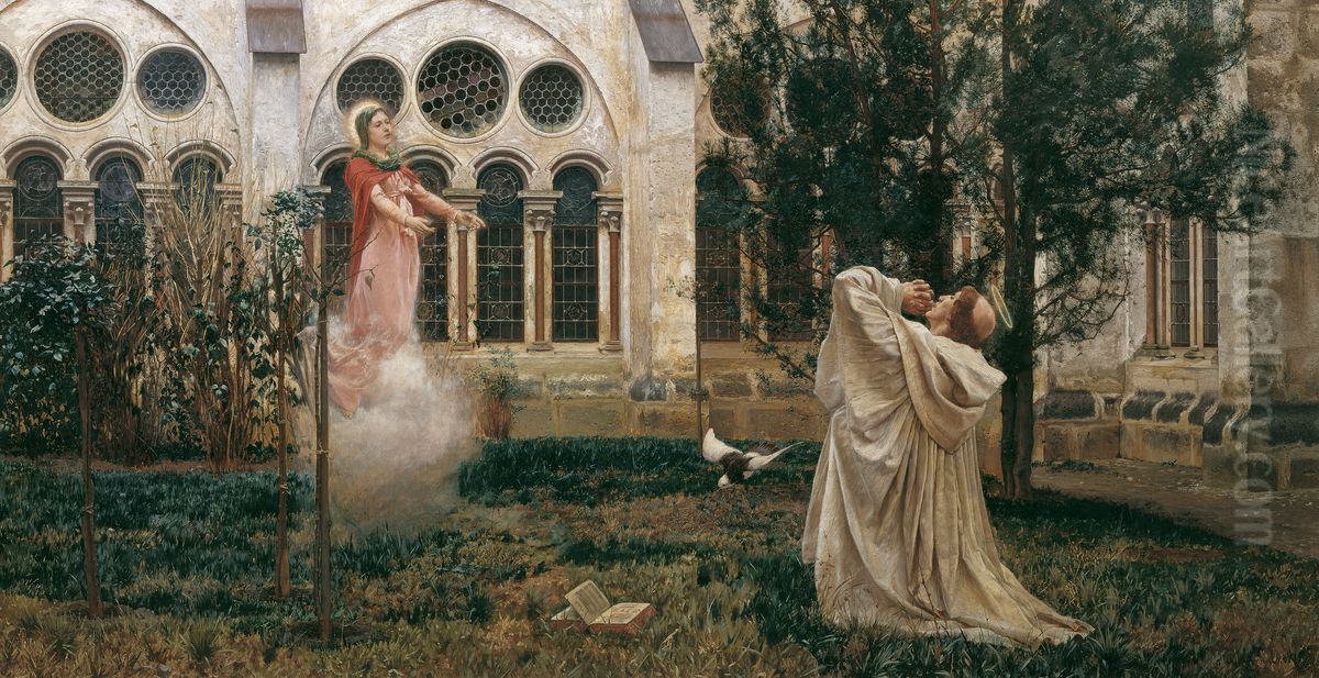 Vision des heiligen Bernhard Oil Painting by Wilhelm Bernatzik