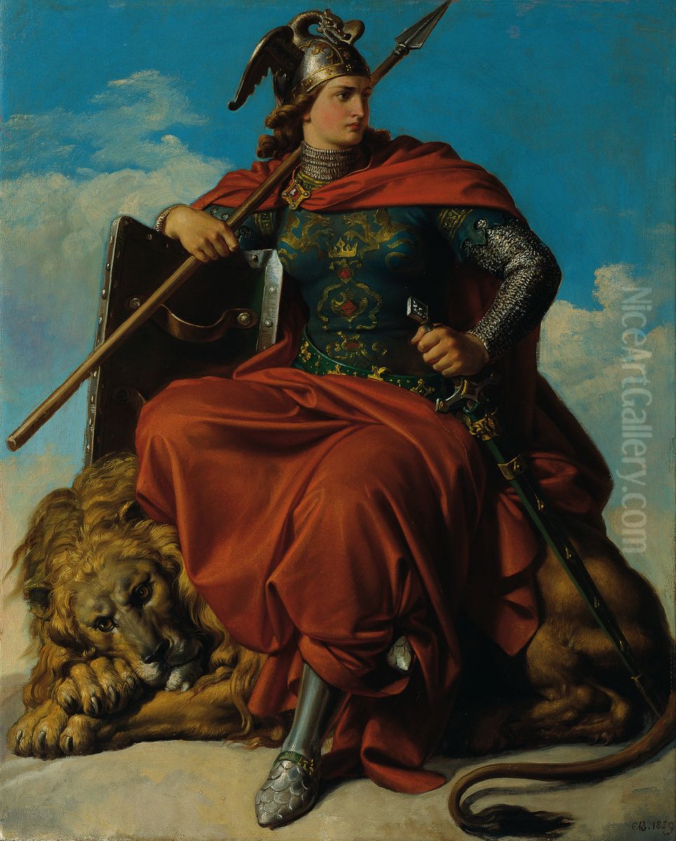 Allegorie der Tapferkeit Oil Painting by Karl von Blaas Allegorie der Tapferkeit Oil Painting by Karl von Blaas