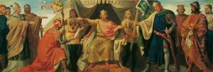Friedrich Barbarossa belehnt Heinrich Jasomirgott und Heinrich den Lowen