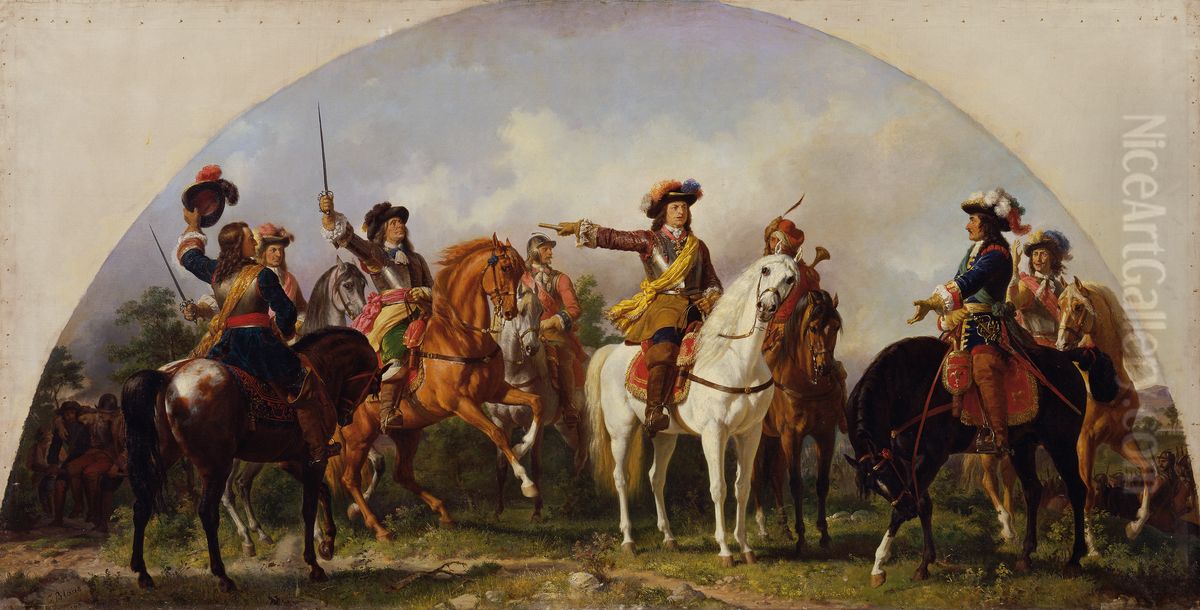 The Battle of St. Gotthard 1664 Oil Painting by Karl von Blaas