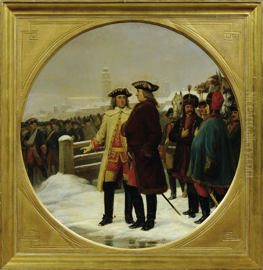 The surrender of Linz in 1742 Oil Painting by Karl von Blaas