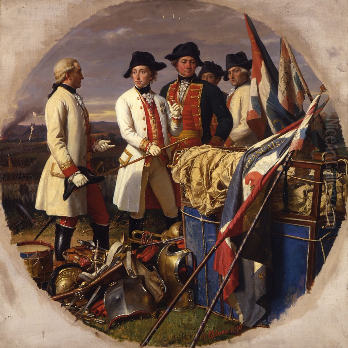 Die Schlacht bei Wurzburg 1796 Oil Painting by Karl von Blaas