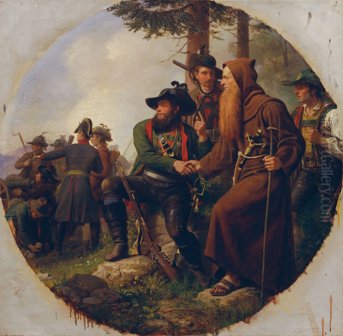 The Battle of Mount Isel 1809 Oil Painting by Karl von Blaas