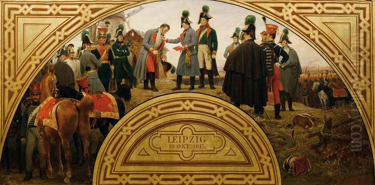 Die Schlacht bei Leipzig 1813 Oil Painting by Karl von Blaas