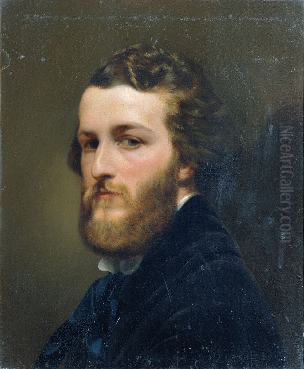 Selbstbildnis Oil Painting by Georg Koberwein