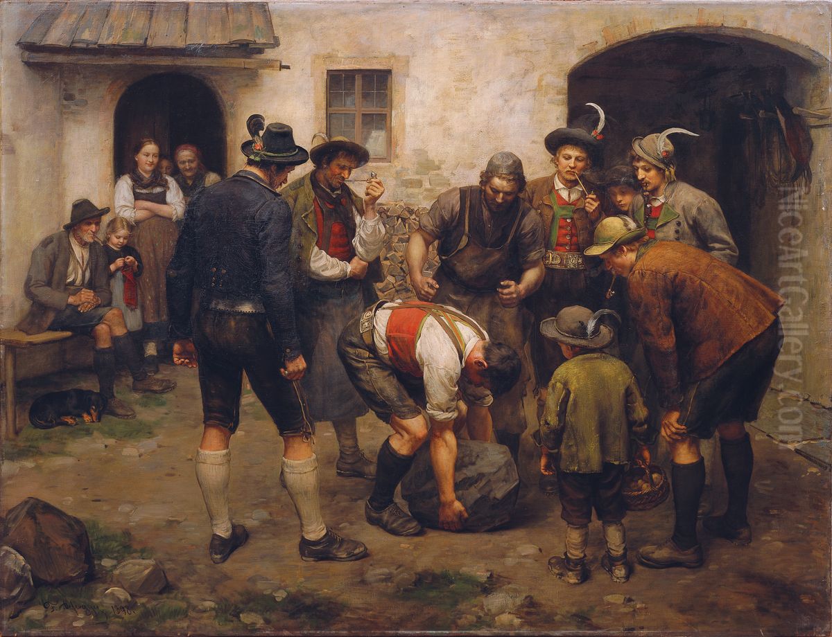 The Strength Test Oil Painting by Franz Defregger