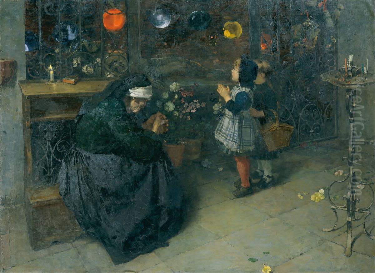 Karfreitag Oil Painting by Albin Egger-Lienz