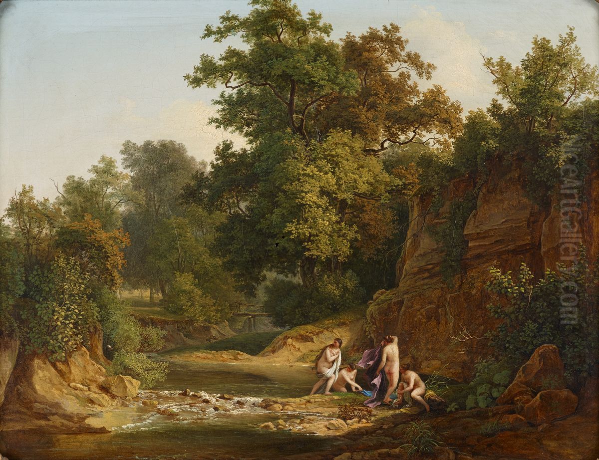 Wald mit Nymphen Oil Painting by Josef Feid