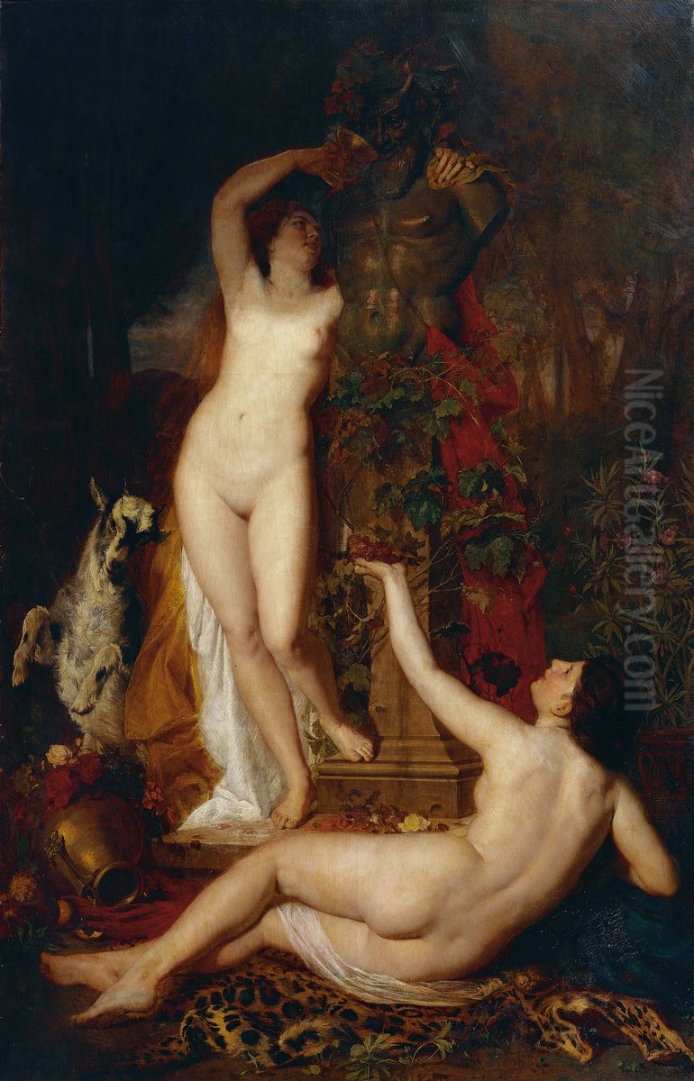 Zwei Bacchantinnen Oil Painting by Eugen Felix