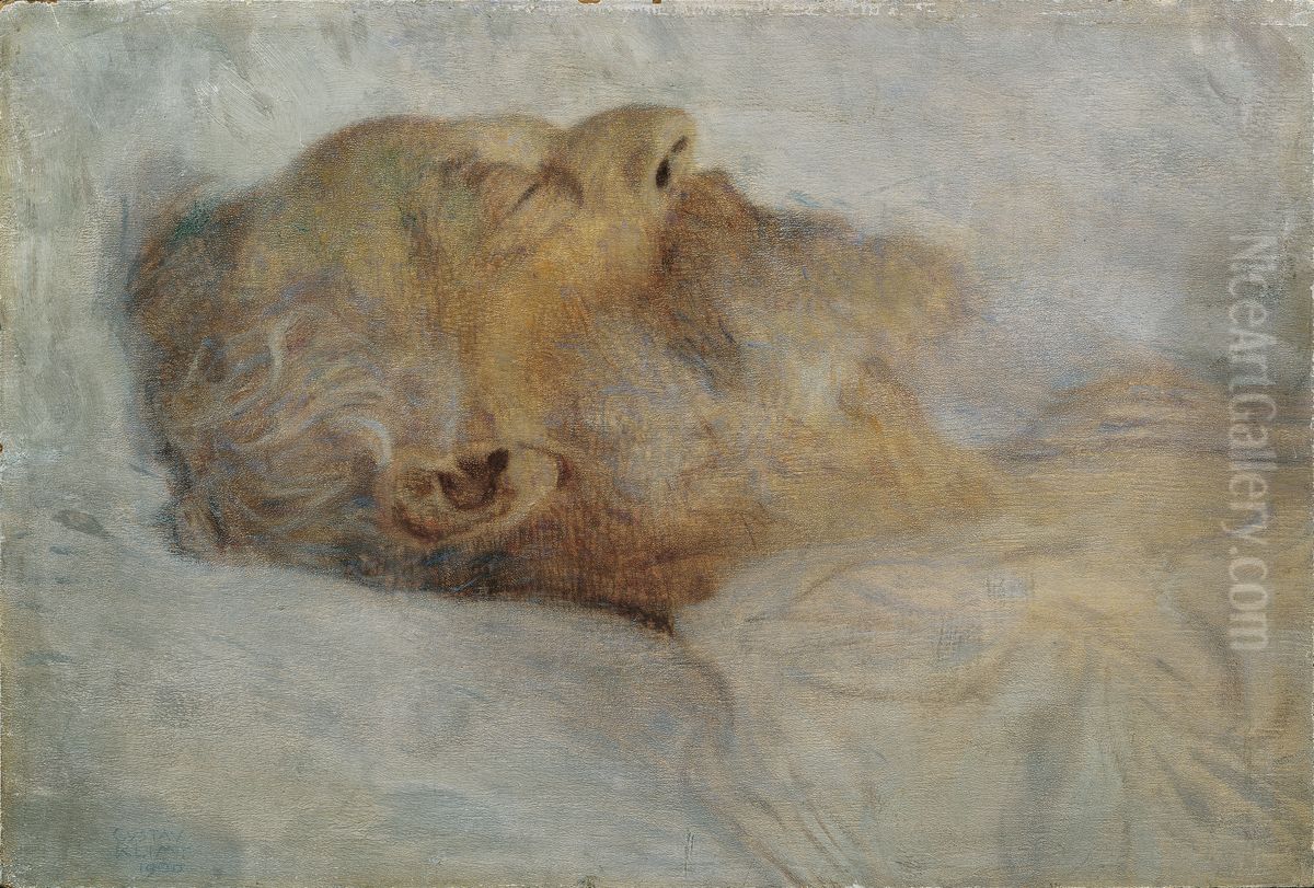Alter Mann auf dem Totenbett Oil Painting by Gustav Klimt