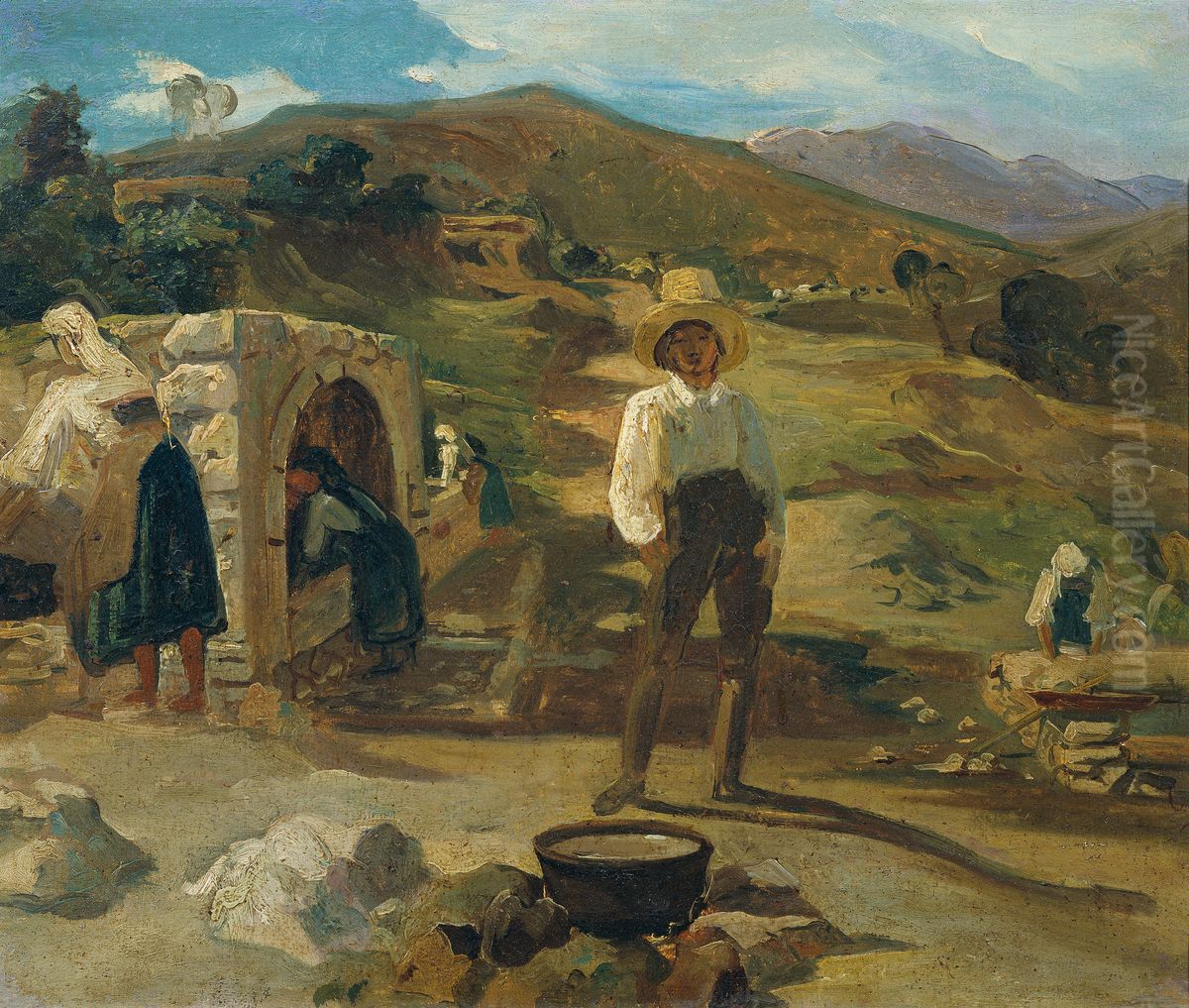 Italienische Landschaft Oil Painting by Carl Rahl