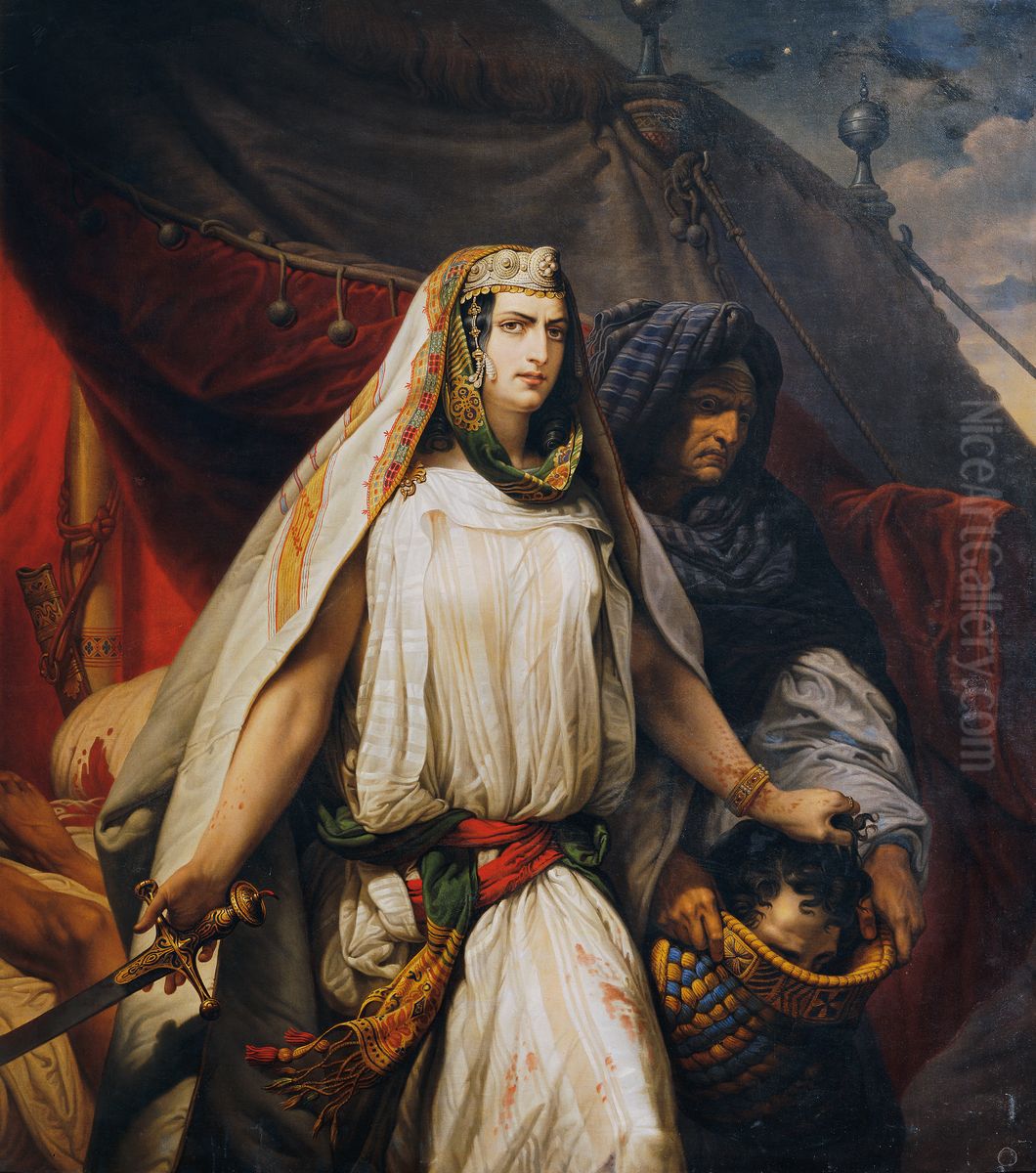 Judith mit dem Haupt des Holofernes Oil Painting by Johann Peter Krafft