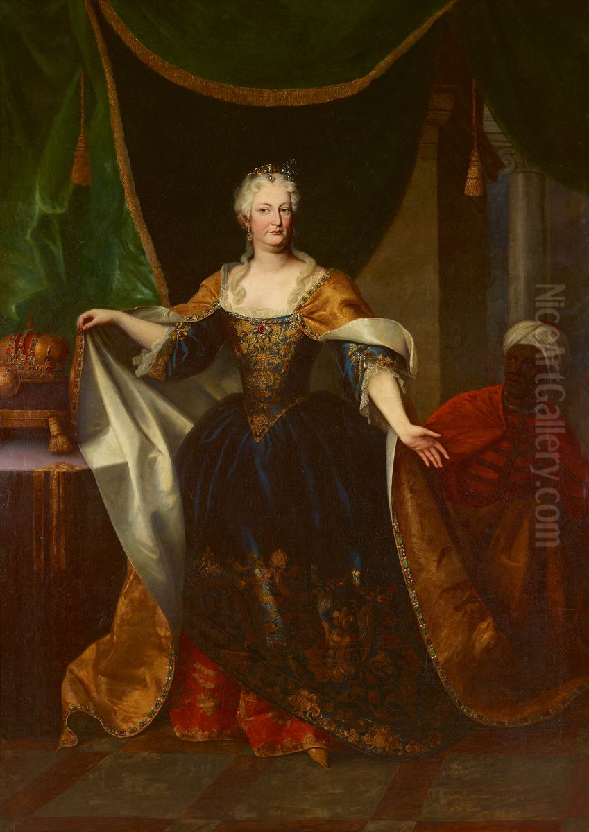 Elisabeth Christine von Braunschweig-Wolfenbuttel Oil Painting by Johann-Gottfried Auerbach