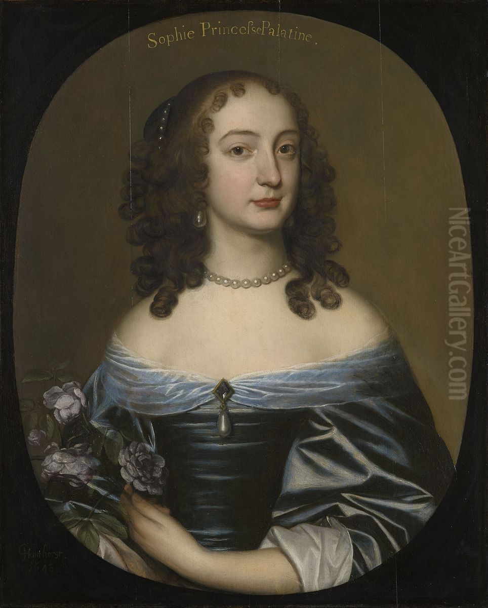 Princess Sophia, later Duchess of Brunswick-Luneburg, Electress of Hanover (1630-1714) Oil Painting by Gerard van Honthorst