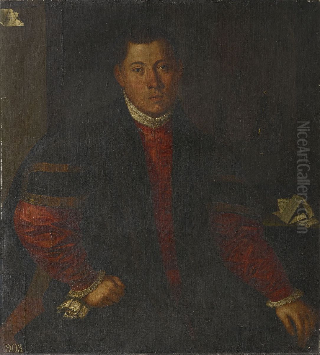 Young Man in Black Oil Painting by Georg Pencz