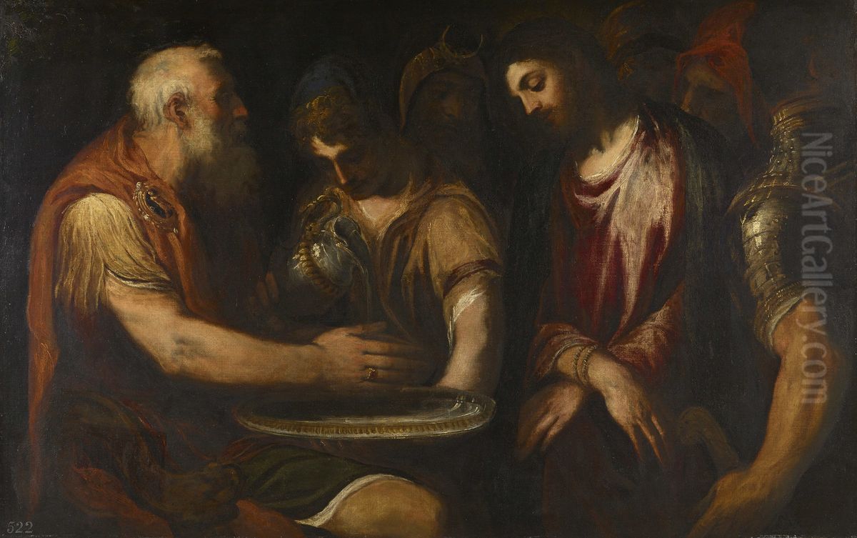 Christ before Pilate Oil Painting by Andrea Schiavone