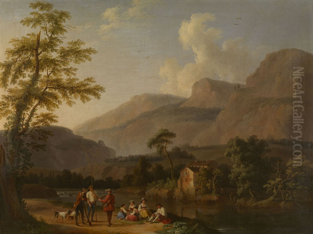 Landschaft in der Schweiz Oil Painting by Jacob Philipp Hackert