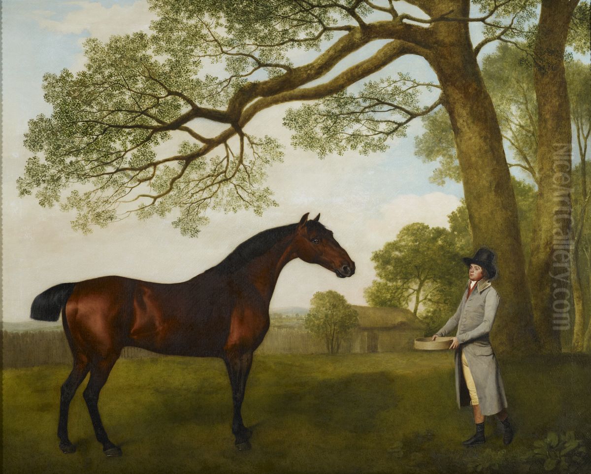 John Gascoigne (d. 1812) with a Bay Horse Oil Painting by George Stubbs
