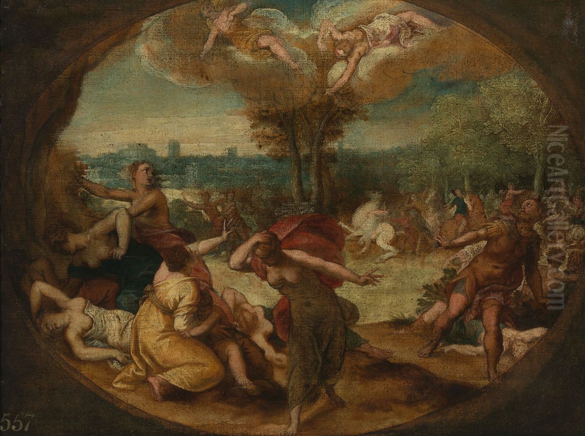 The Destruction of the Children of Niobe Oil Painting by Hans Rottenhammer