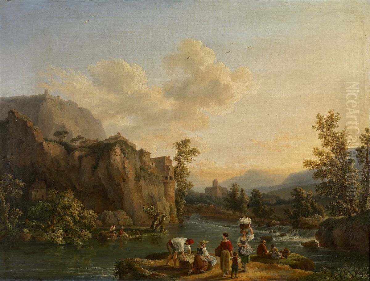 Landscape in Switzerland Oil Painting by Jacob Philipp Hackert