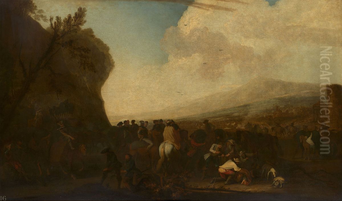 A Foraging Party Departing Oil Painting by Rugendas, Georg Philipp I