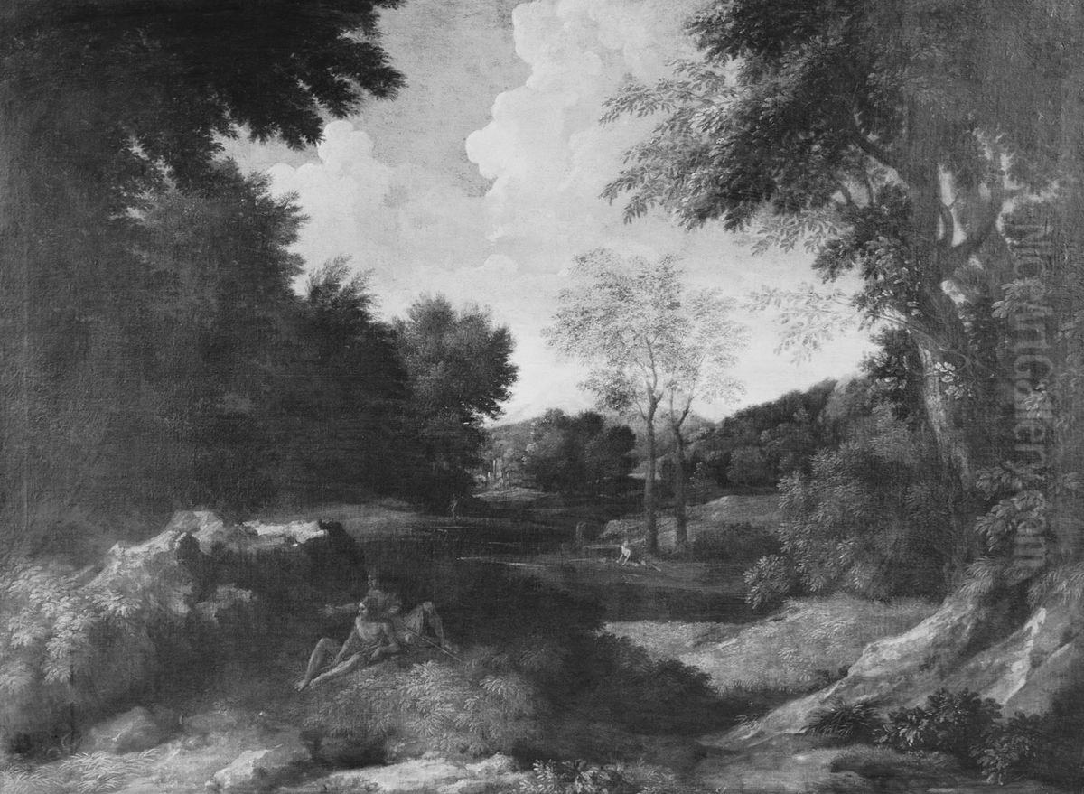 Landscape with Figures Oil Painting by Gaspard Dughet