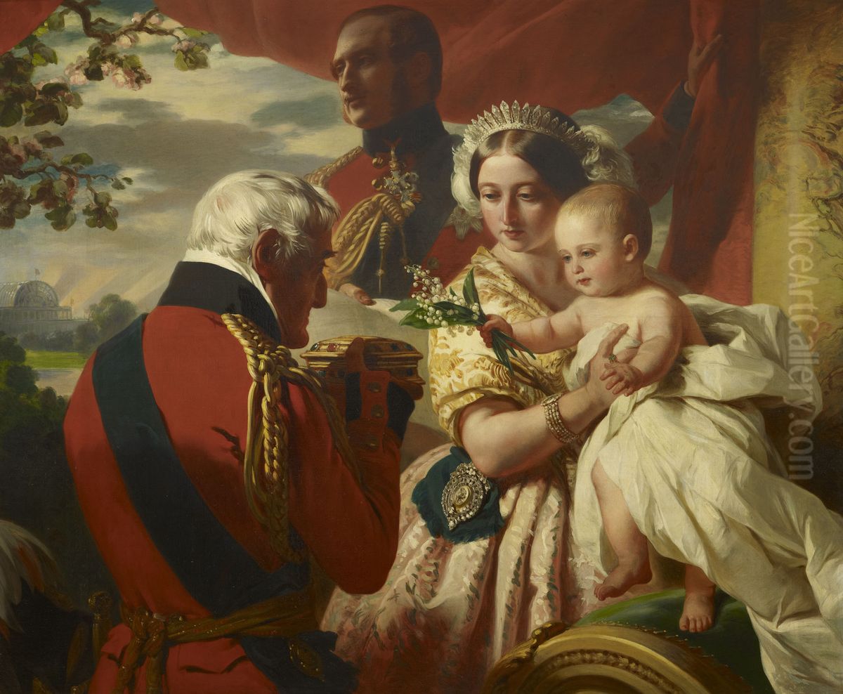 The First of May, 1851 Oil Painting by Frederick Richard Say