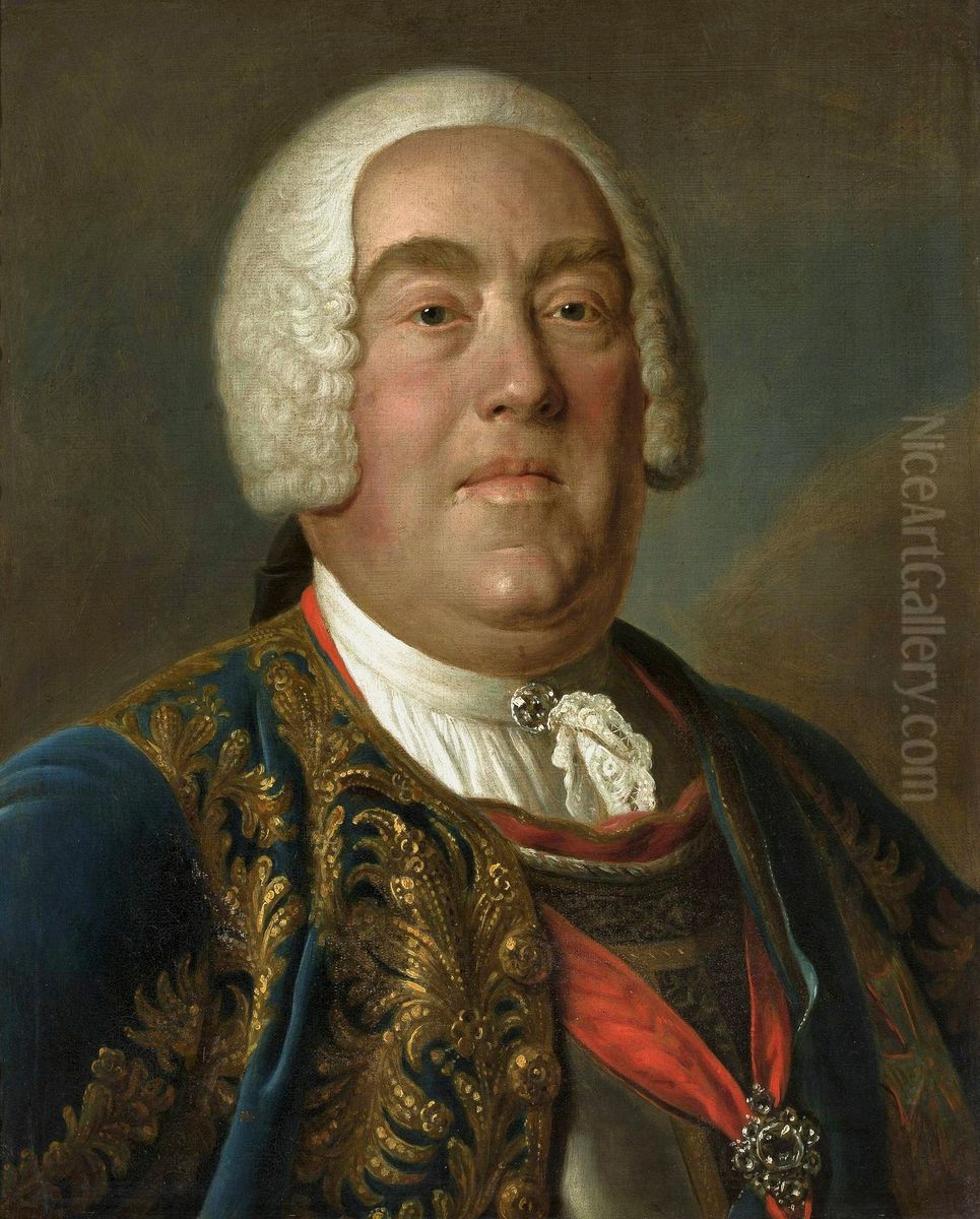 Portrait of Augustus III in a blue jacket Oil Painting by Pietro Rotari