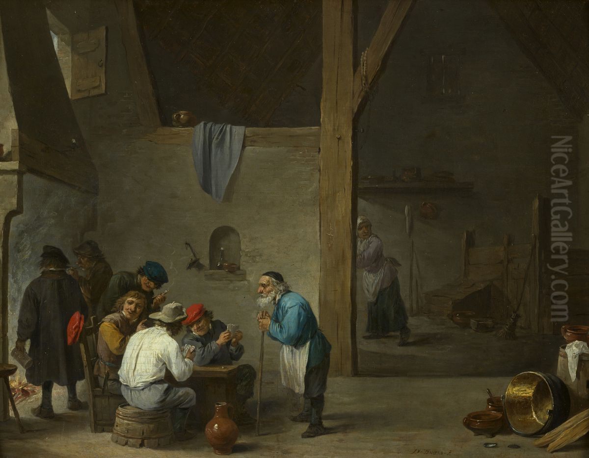 The Card-Players Oil Painting by David Teniers the Younger