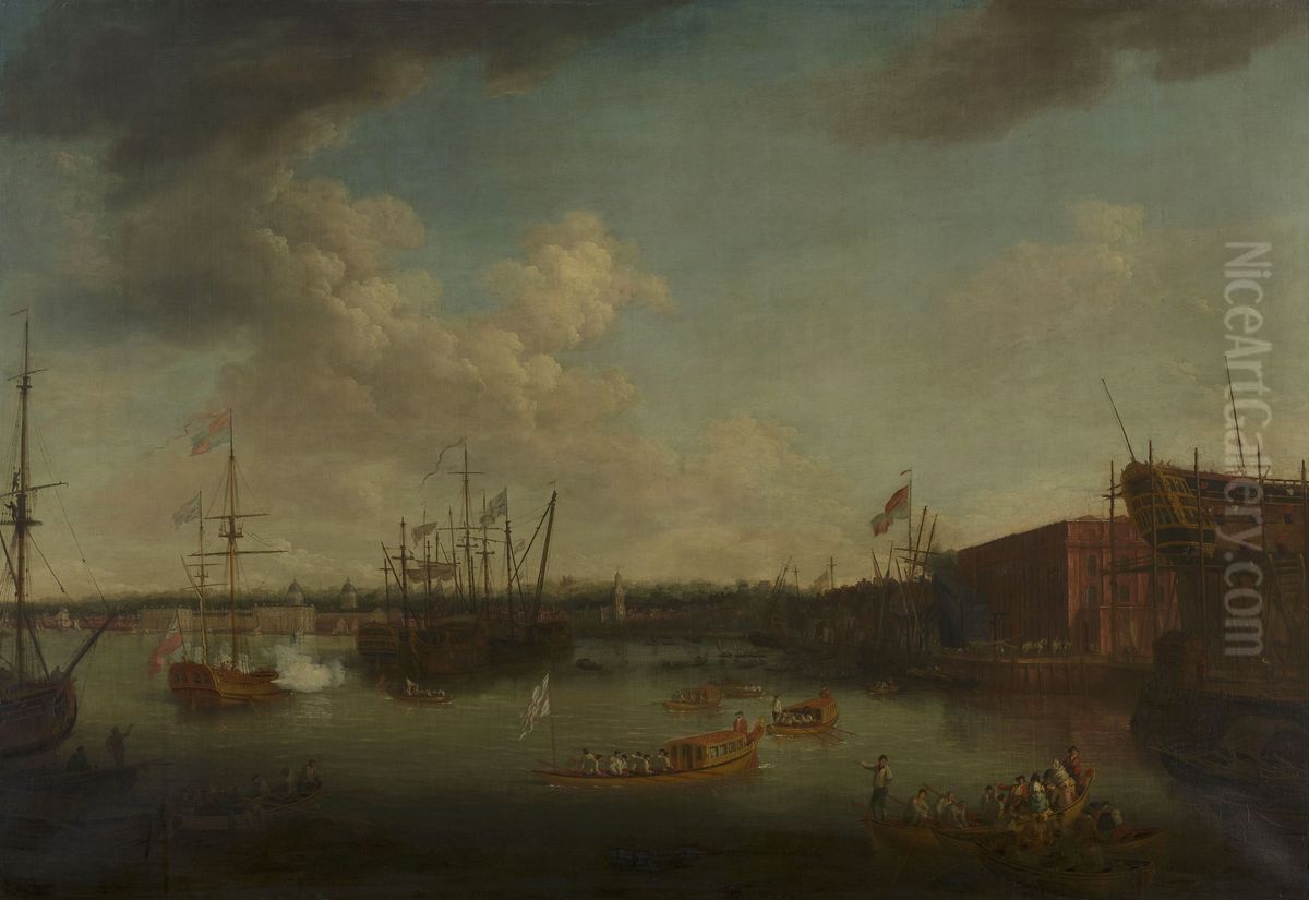The Dockyard at Deptford Oil Painting by Richard Paton