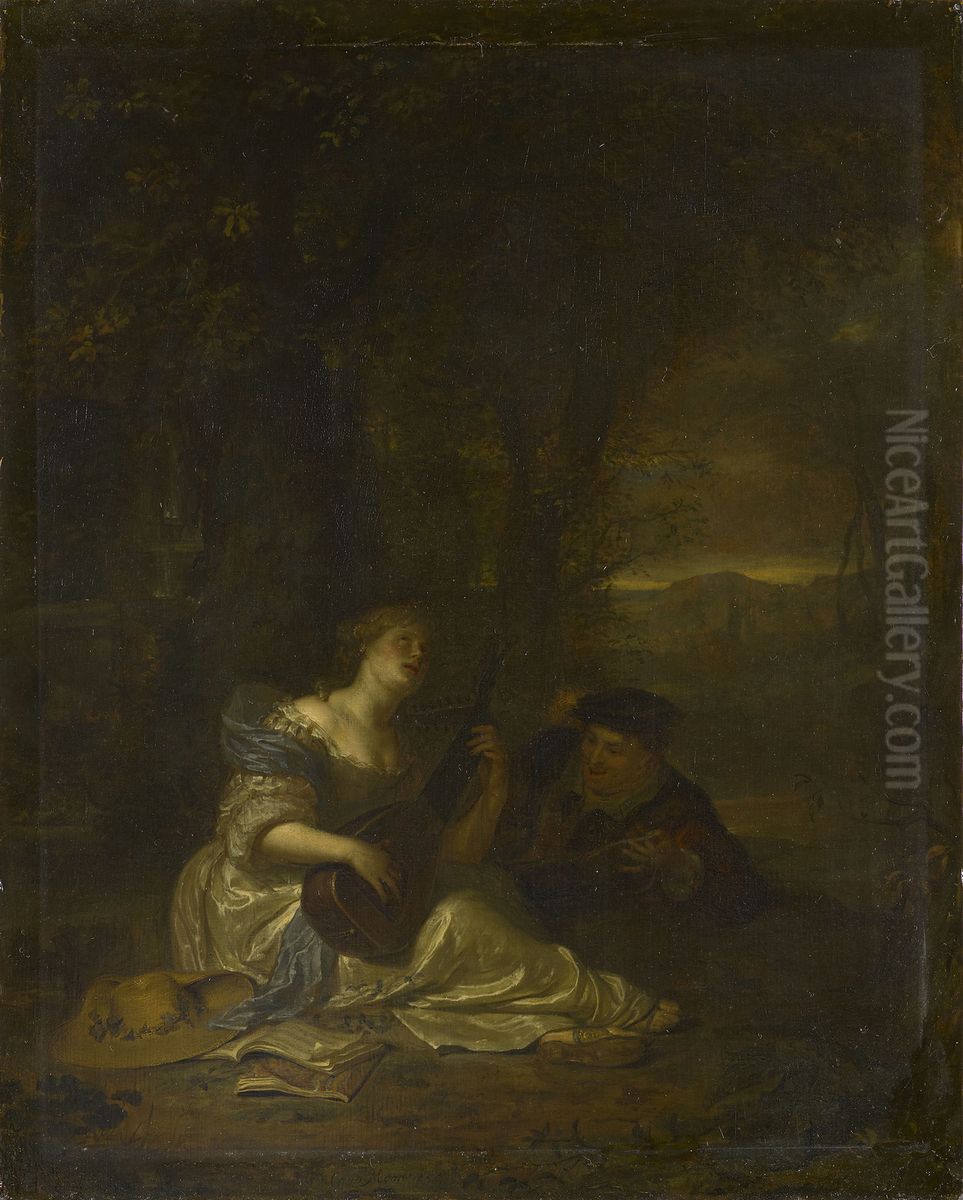 The Duet Oil Painting by Carel de Moor