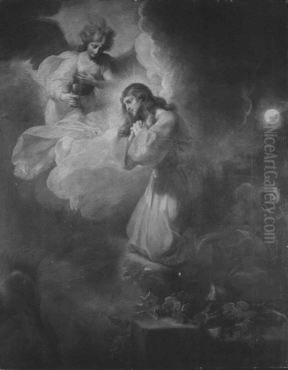 Christ in the Garden Oil Painting by Johann Heinrich Ramberg