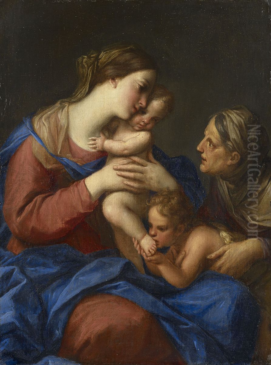 The Virgin and Child with Saint Elizabeth and Saint John the Baptist Oil Painting by Marcantonio Franceschini)