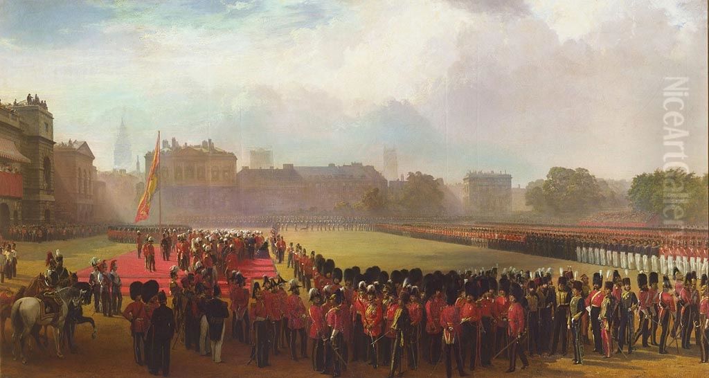 The Presentation of Crimean Medals by Queen Victoria, 18 May 1855 Oil Painting by George Housman Thomas